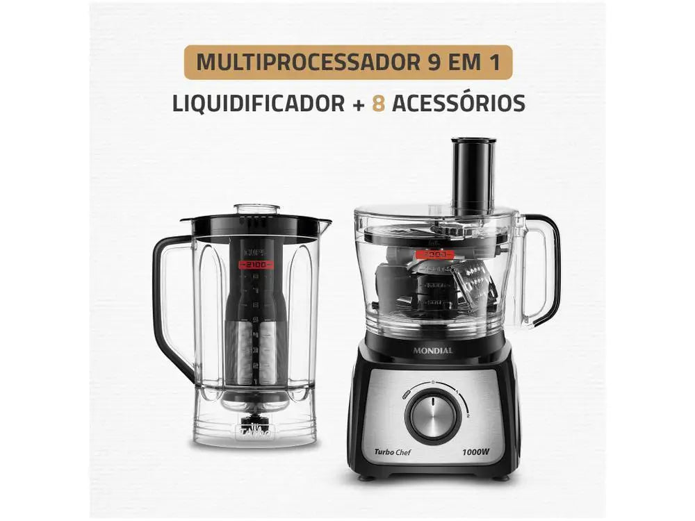 Multiptocesador multifuncional Mondial en color Negro