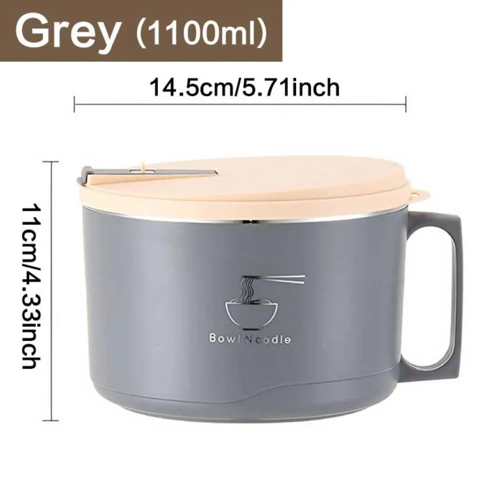 Stainless Steel Instant Noodle Bowl, Large Capacity