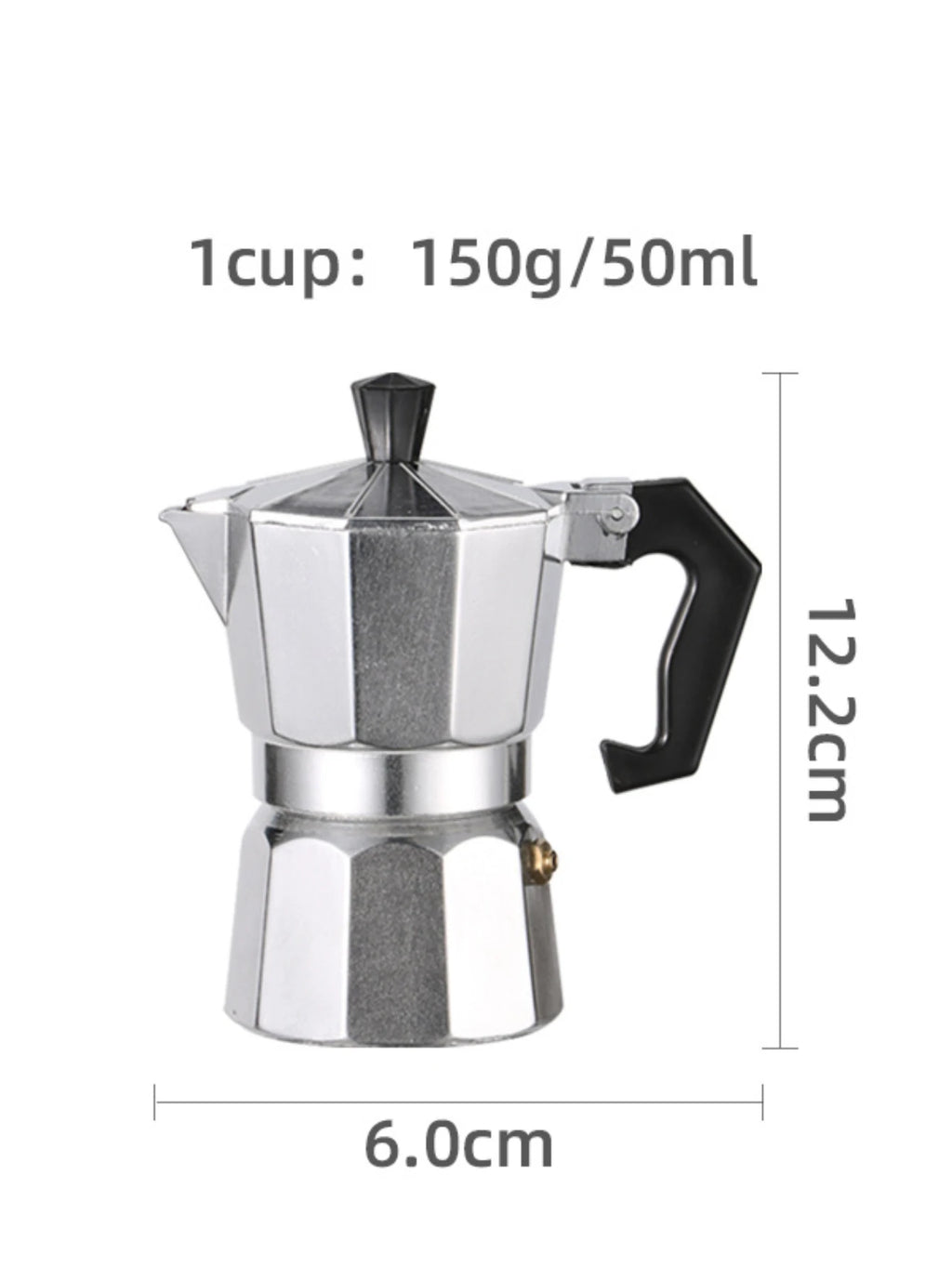 Cafetera moka italiana de metal para cocina, cafetera manual, cafetera espresso, resistente, para el hogar, utensilios de café y té.