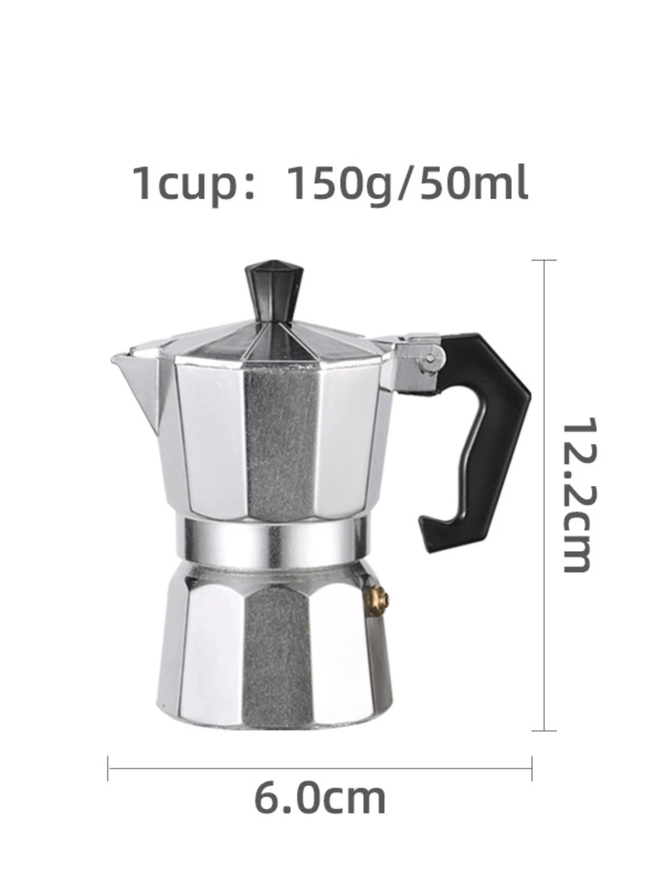Cafetera moka italiana de metal para cocina, cafetera manual, cafetera espresso, resistente, para el hogar, utensilios de café y té.