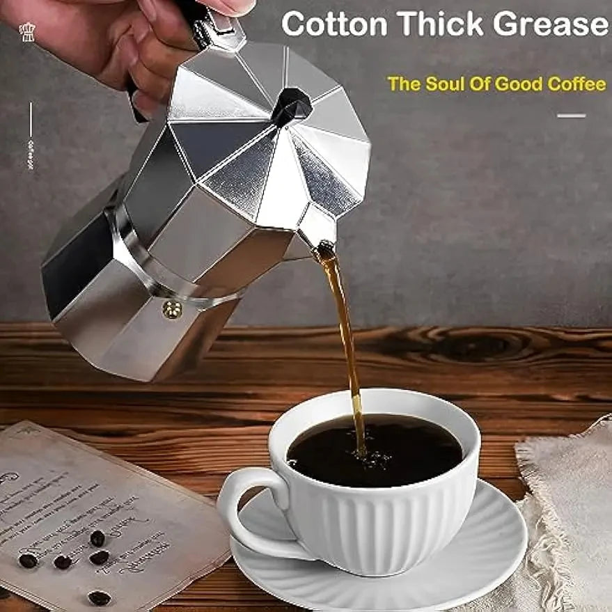 Cafetera moka italiana de metal para cocina, cafetera manual, cafetera espresso, resistente, para el hogar, utensilios de café y té.