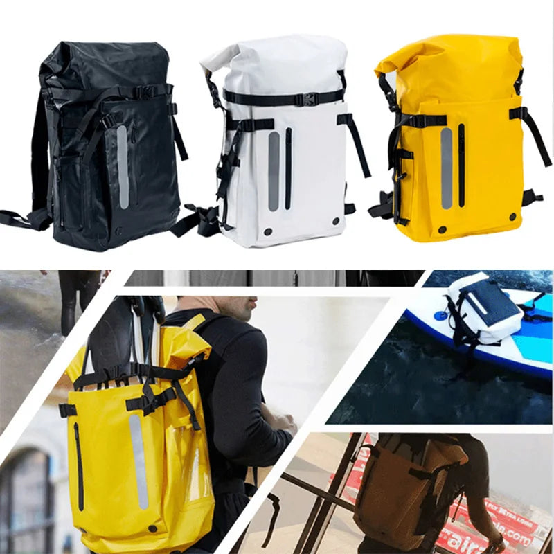 Mochila para exteriores con aletas largas Equipo Natación Río Rastreo Deriva Seco Húmedo Bolsa de separación Mochila de snorkel