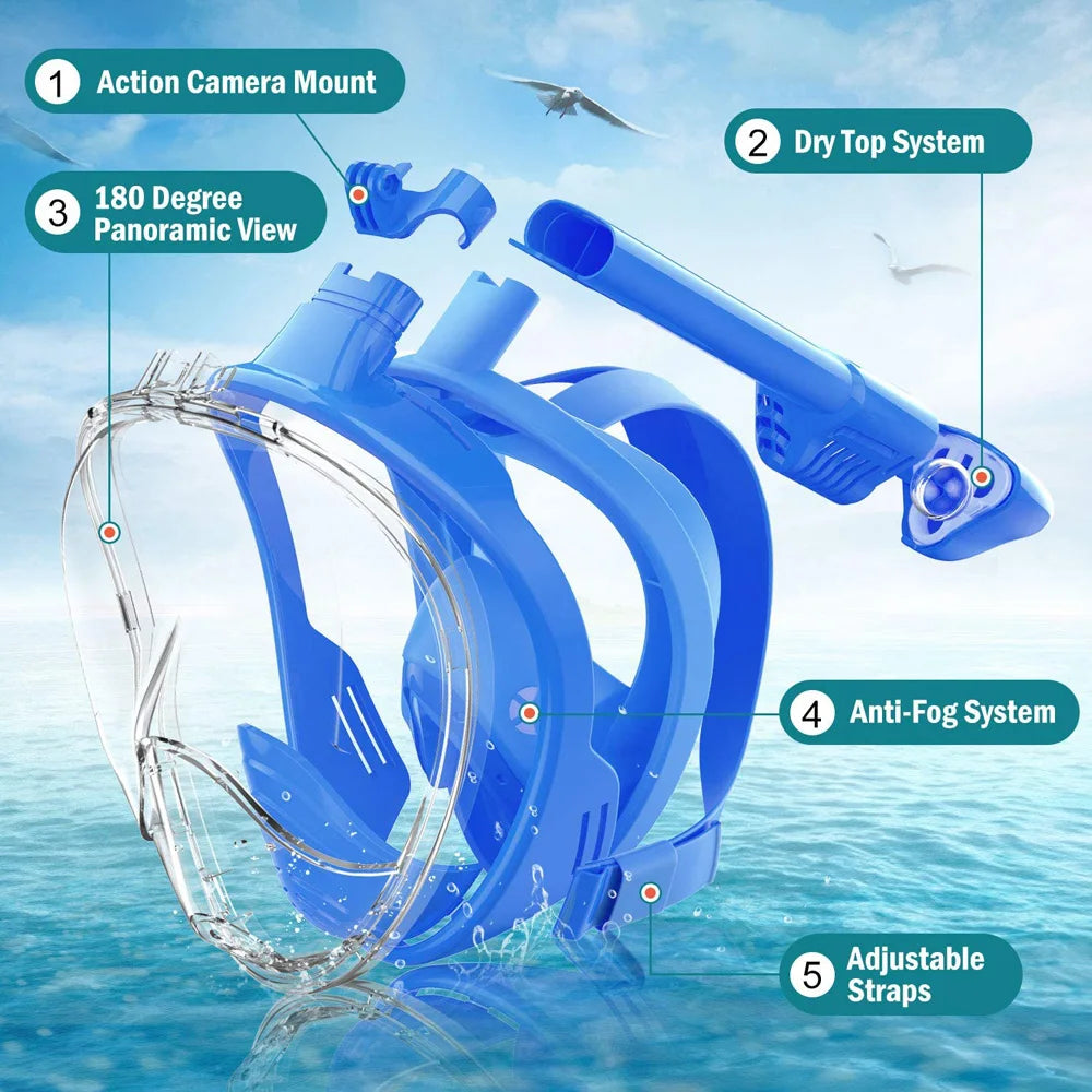 Mascara  para hacer Snorkel, con careta amplia.