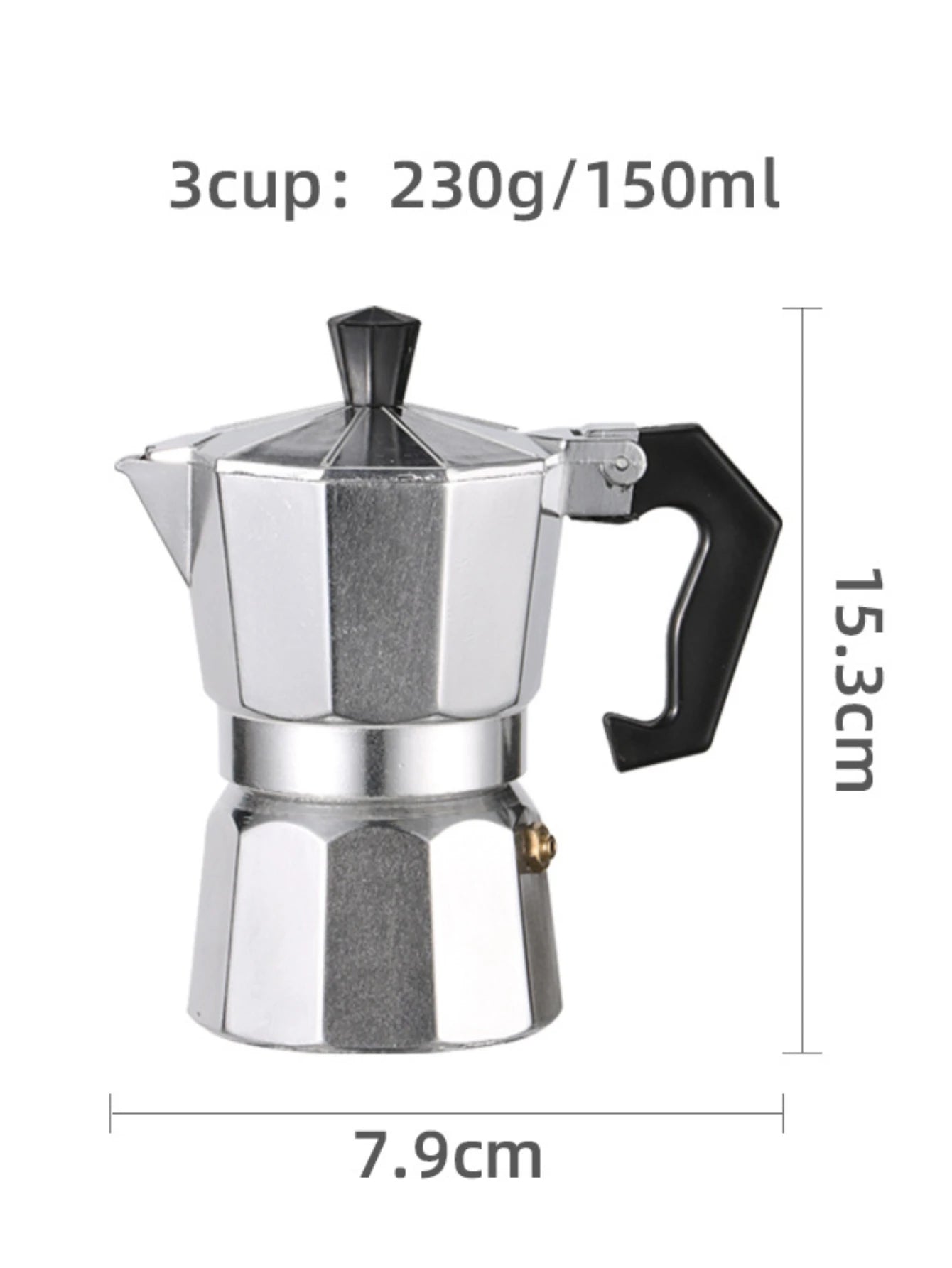 Cafetera moka italiana de metal para cocina, cafetera manual, cafetera espresso, resistente, para el hogar, utensilios de café y té.