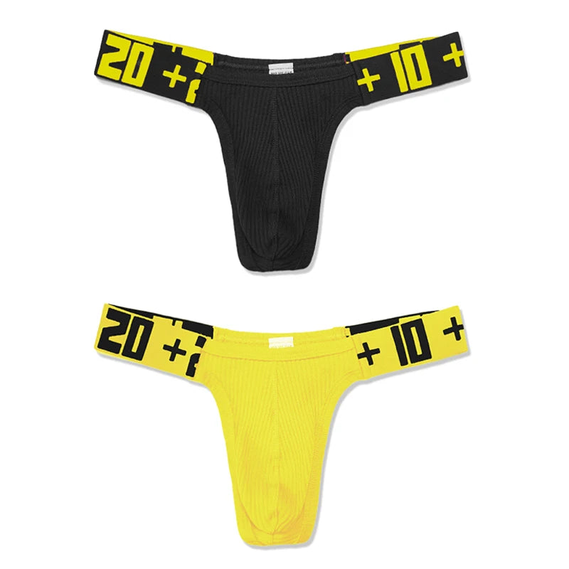 Sexy men's underwear. Made of cotton, with a T-back and a bulge pouch.