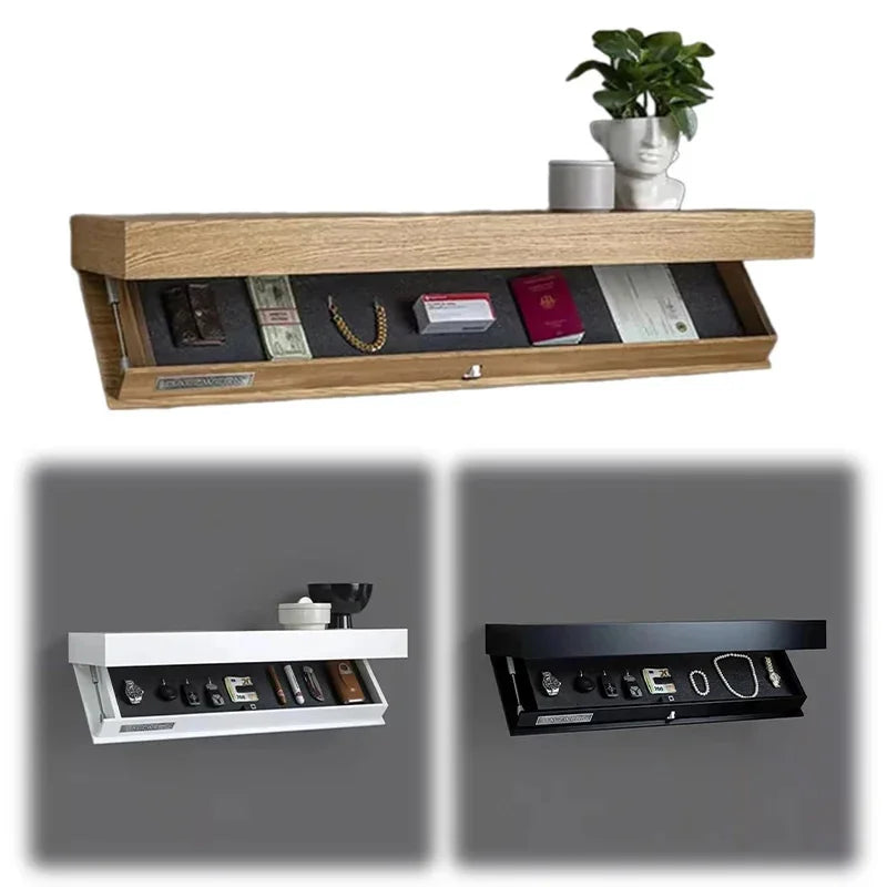 Magicflaps Designer Shelf With Compartment Modern Minimalist Wall Mounted Cabinet Storage Rack Hidden Concealed Floating Shelf