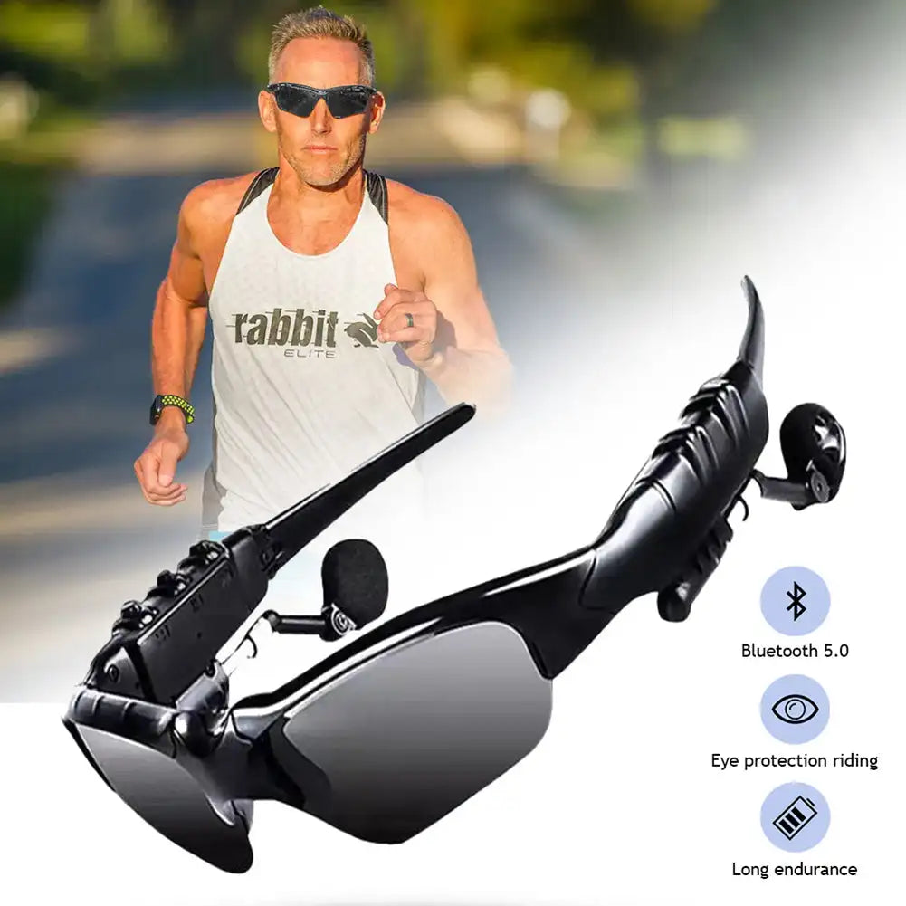 Bluetooth-compatible 5.0 Stereo Earphones Wireless Headset Mic Smart Glasses Sunglasses for Cycling Noise Reduction Headphones