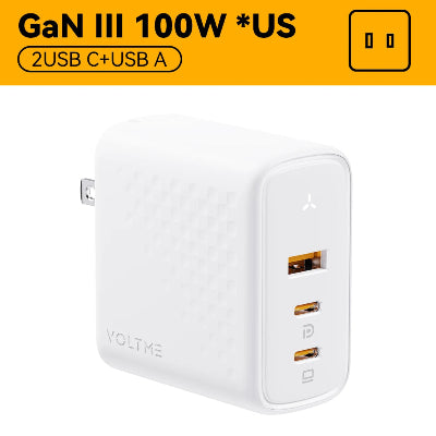 Cargador VOLTME de 100W para multipes dispositivos, entrada USB tipo C.