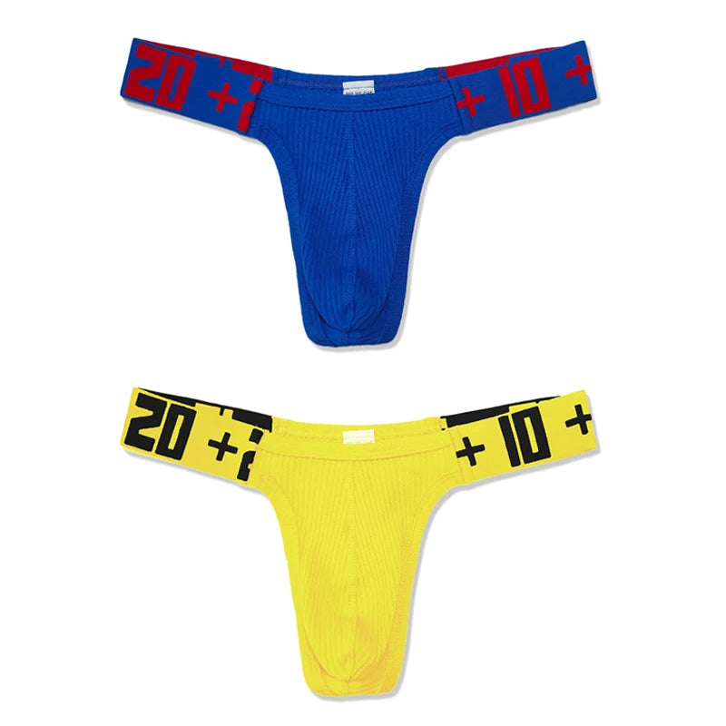 Sexy men's underwear. Made of cotton, with a T-back and a bulge pouch.