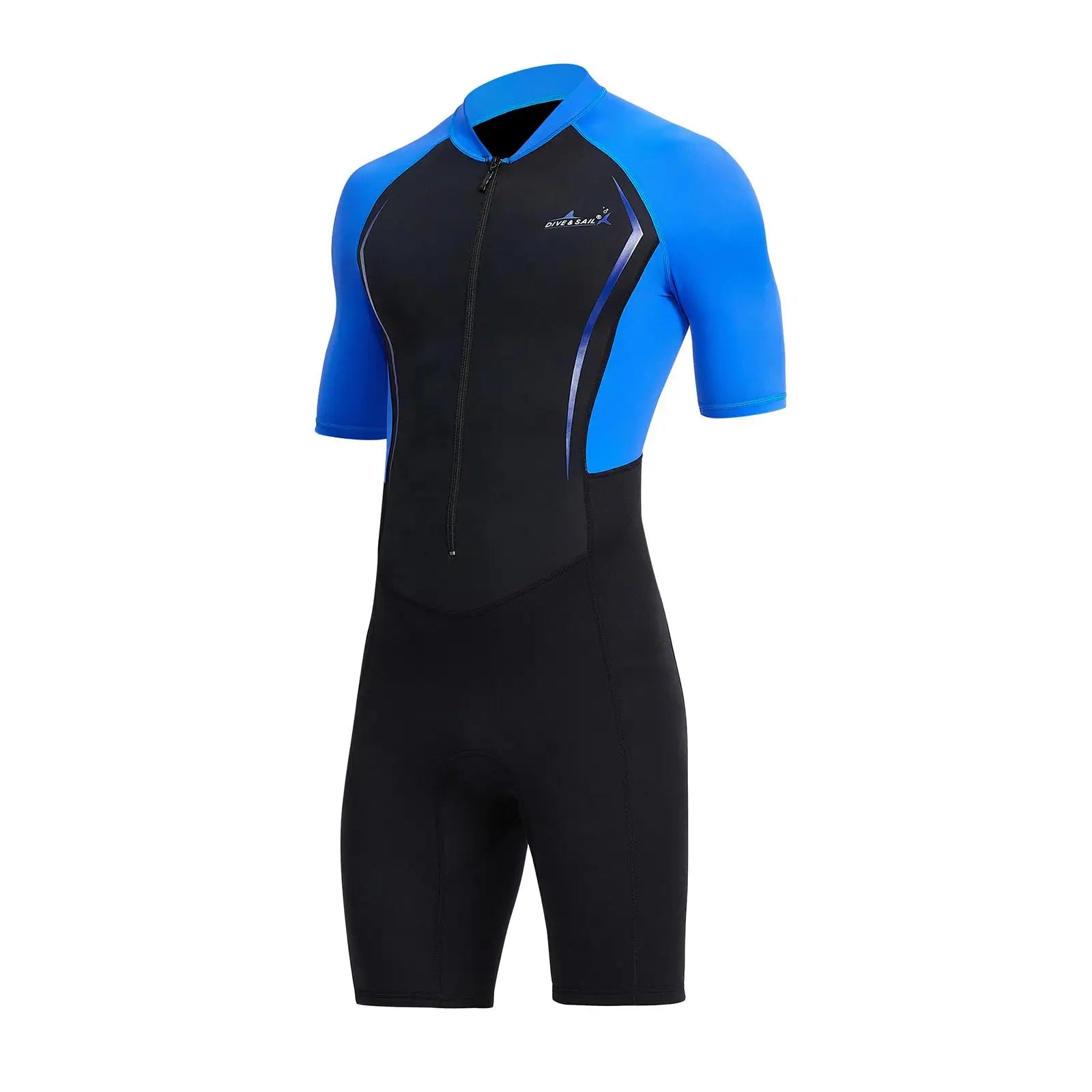 Traje de neopreno corto para hombre, con protección solar, manga corta, cuerpo entero, 1,5 mm, ideal para buceo, surf, pesca submarina y esnórquel.