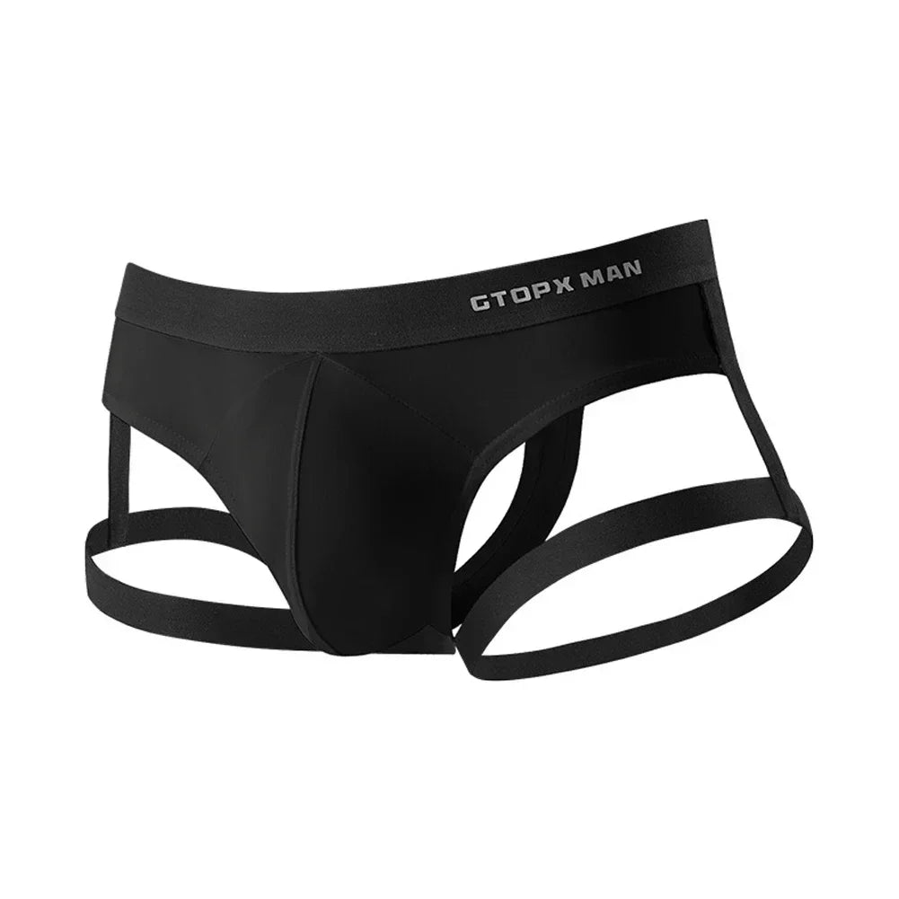 Men's T-shaped ice silk jockstrap, U-shaped convex