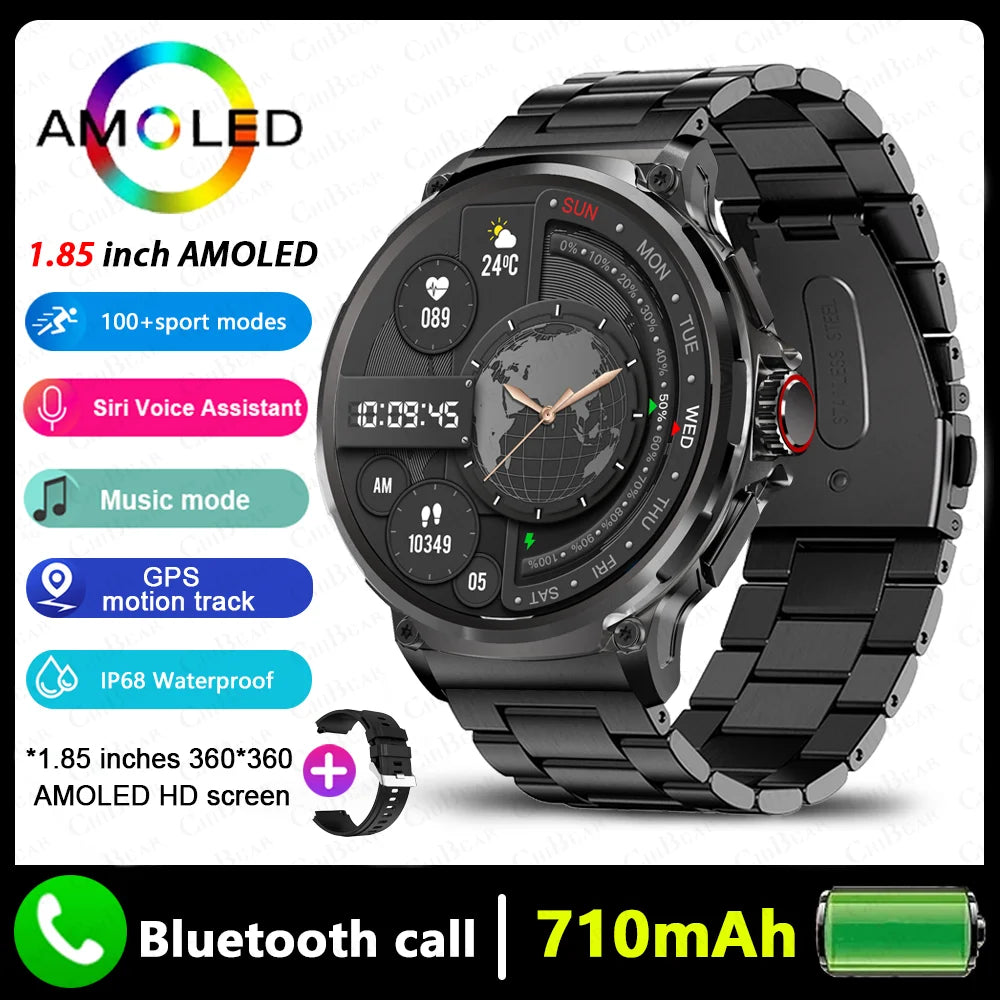 Reloj inteligente Huawei Xiaomi Para hombre, con GPS, pantalla AMOLED Ultra HD de 1,85 pulgadas, batería de 710 mAh, llamadas y Bluetooth, novedad de 2024