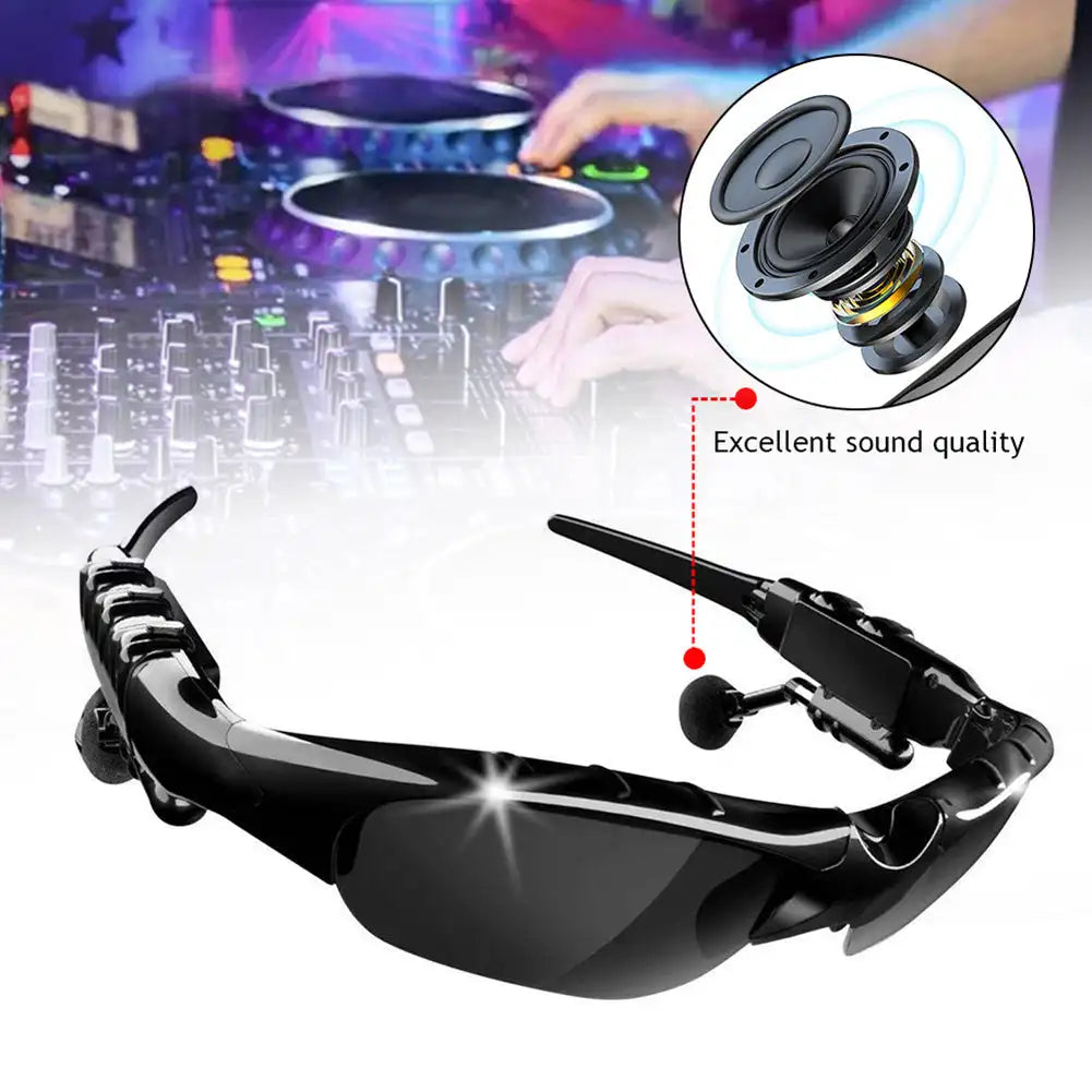 Bluetooth-compatible 5.0 Stereo Earphones Wireless Headset Mic Smart Glasses Sunglasses for Cycling Noise Reduction Headphones