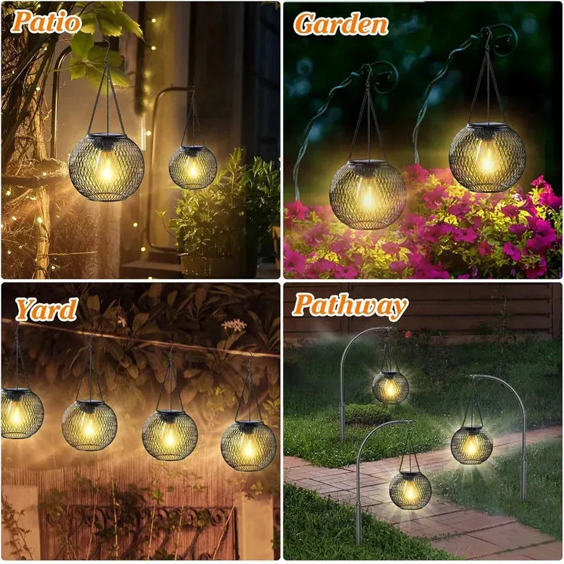 Farol solar para exteriores, Ortiny, luces solares mejoradas para exteriores, luces colgantes decorativas para exteriores, faroles solares impermeables
