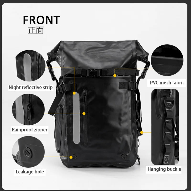 Mochila para exteriores con aletas largas Equipo Natación Río Rastreo Deriva Seco Húmedo Bolsa de separación Mochila de snorkel