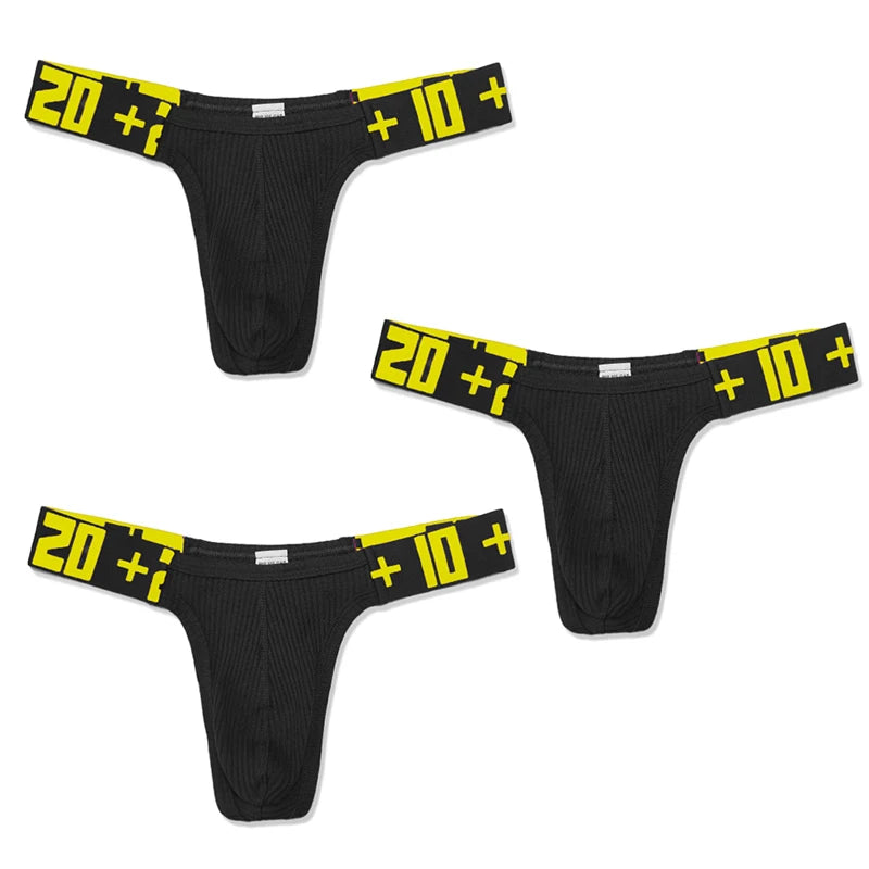 Sexy men's underwear. Made of cotton, with a T-back and a bulge pouch.
