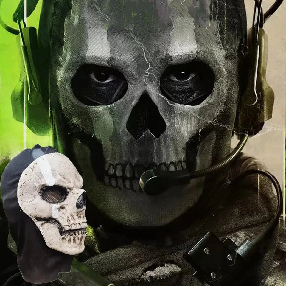 Unisex Halloween Horror Ghost Skull Mask Call of Duty MW2 Latex Headgear Helmet Cosplay Perform Party Masquerade Prop Cosplay