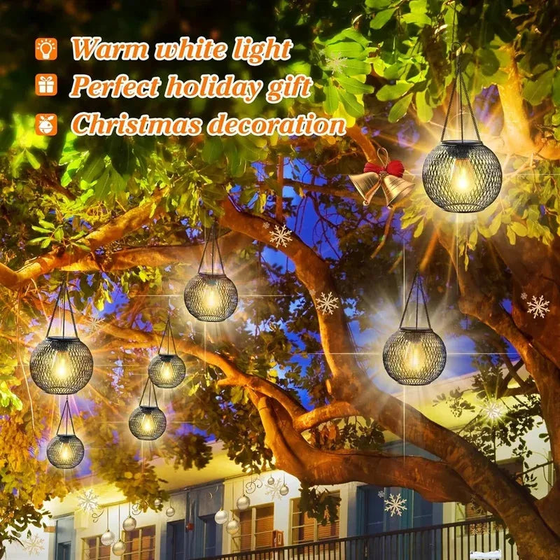 Farol solar para exteriores, Ortiny, luces solares mejoradas para exteriores, luces colgantes decorativas para exteriores, faroles solares impermeables