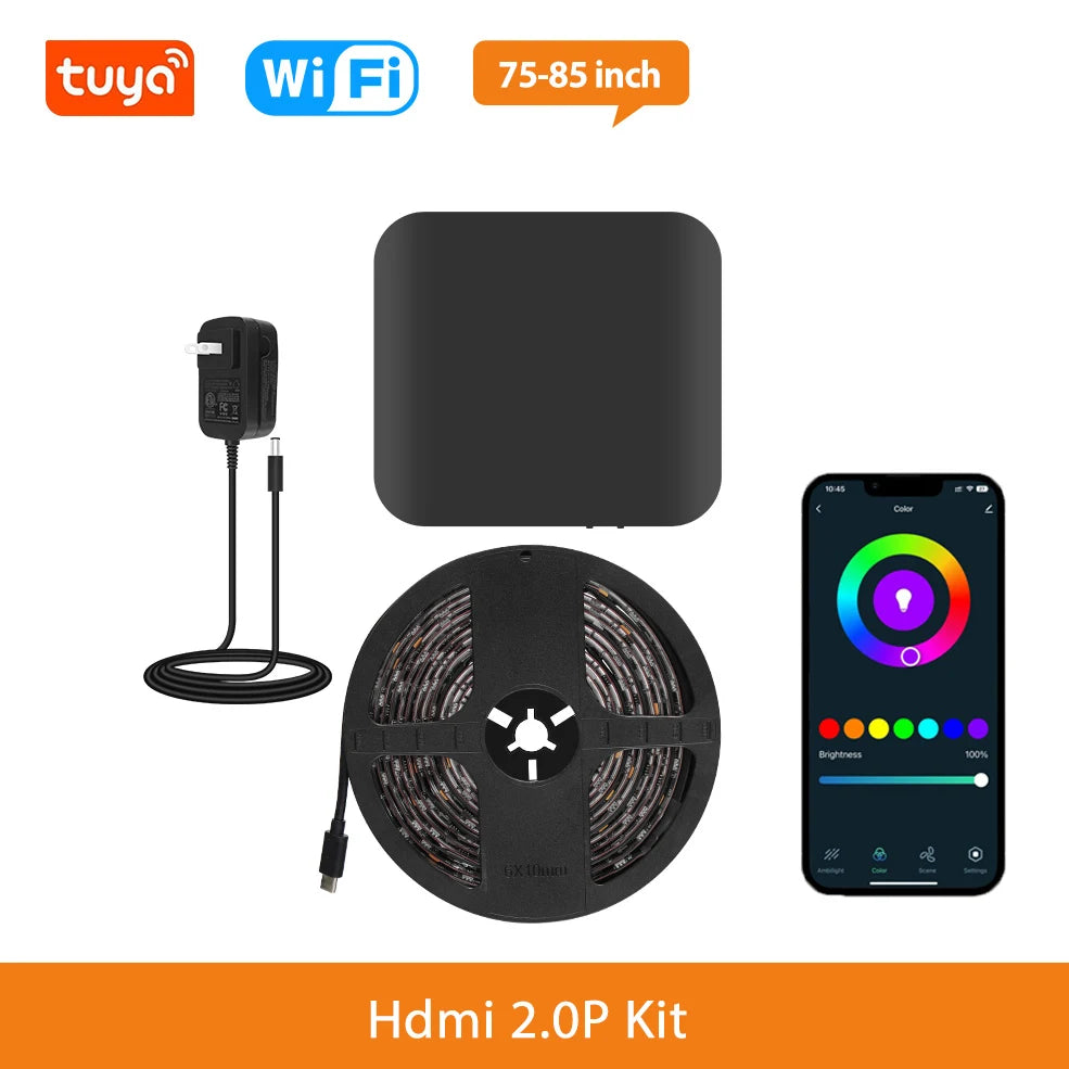 Smart TV Ambient Light HDMI Sync Box Led Strip Light PC Led Backlight For Alexa,Google ,PS5, TVs Box