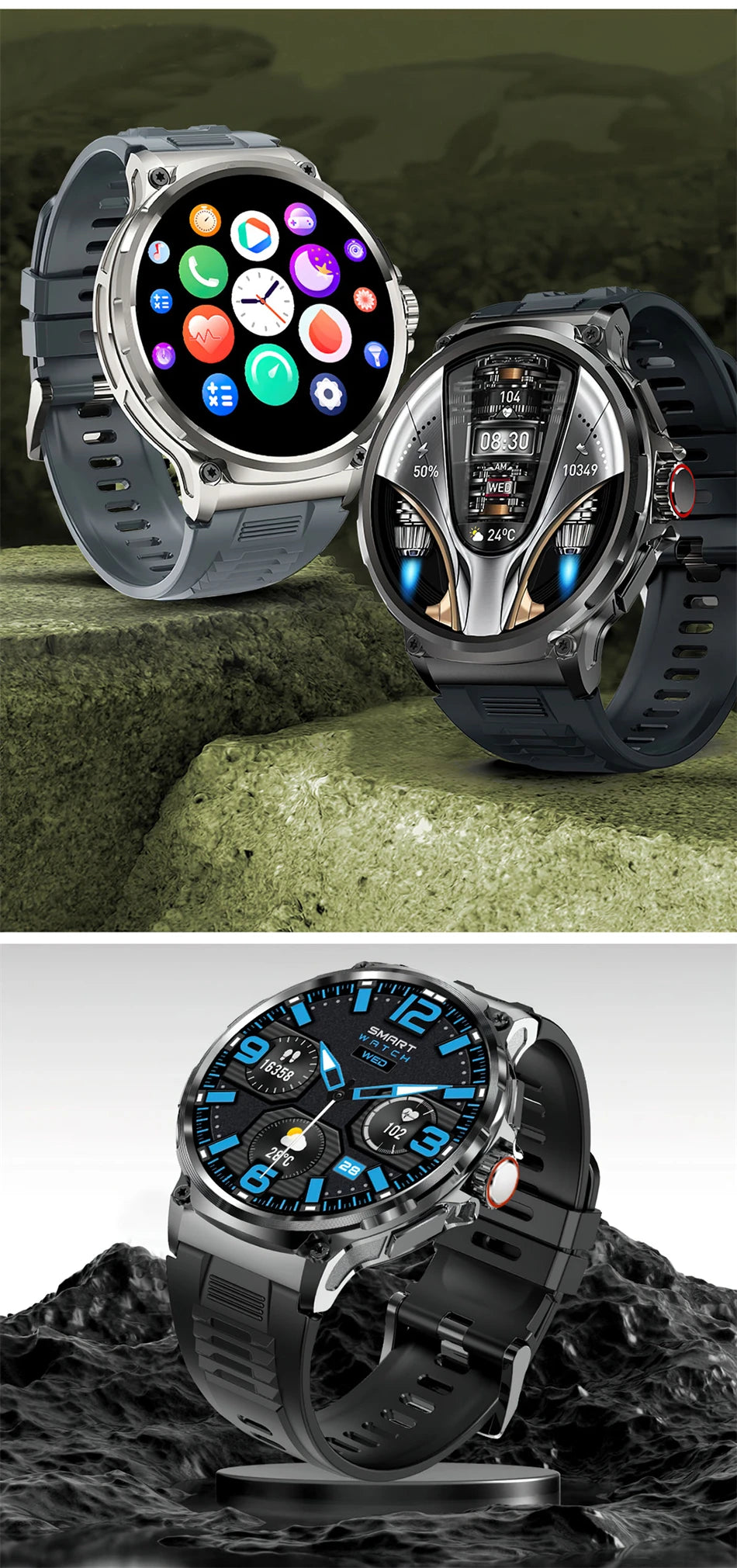 Reloj inteligente Huawei Xiaomi Para hombre, con GPS, pantalla AMOLED Ultra HD de 1,85 pulgadas, batería de 710 mAh, llamadas y Bluetooth, novedad de 2024