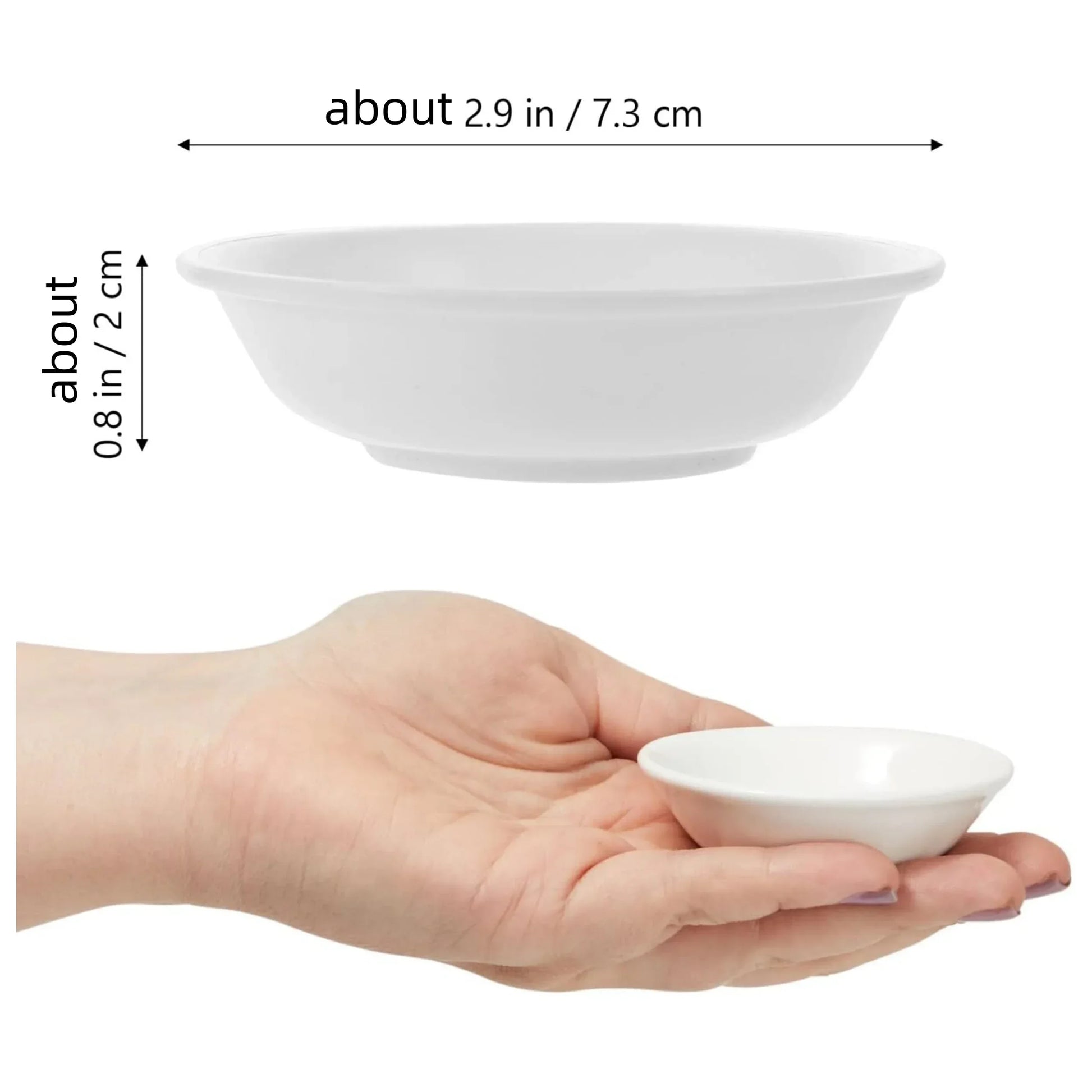 40pcs White Plastic Sauce Dishes Food Dipping Bowls Break-resistant Seasoning Dish Saucer Appetizer Plates