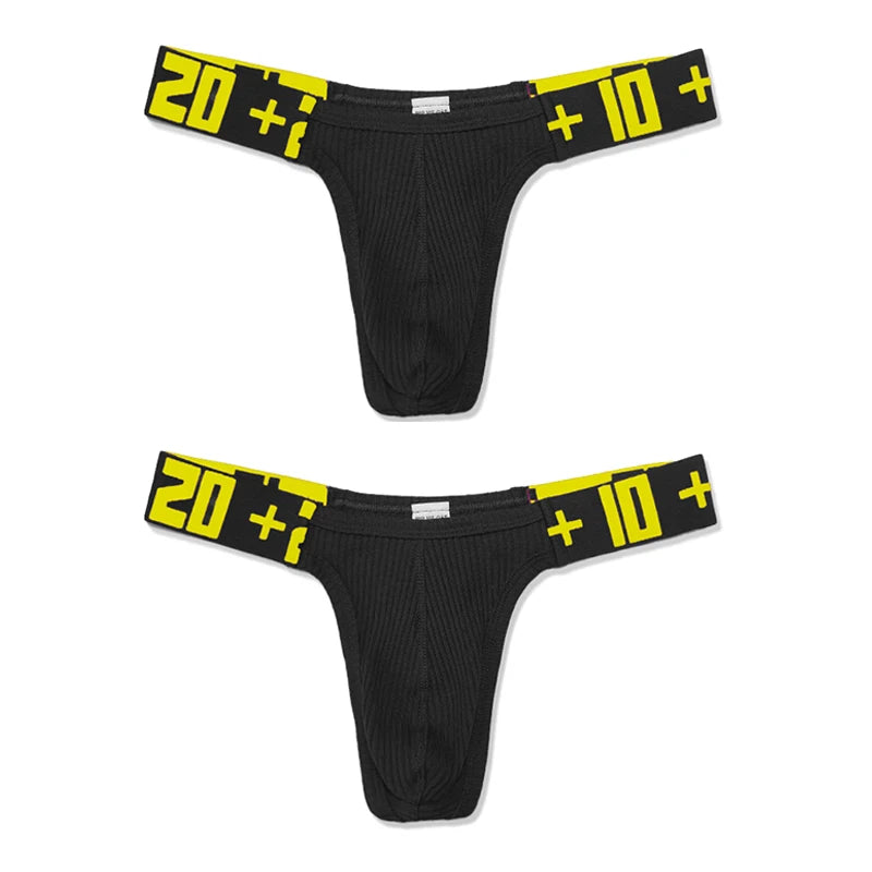 Sexy men's underwear. Made of cotton, with a T-back and a bulge pouch.